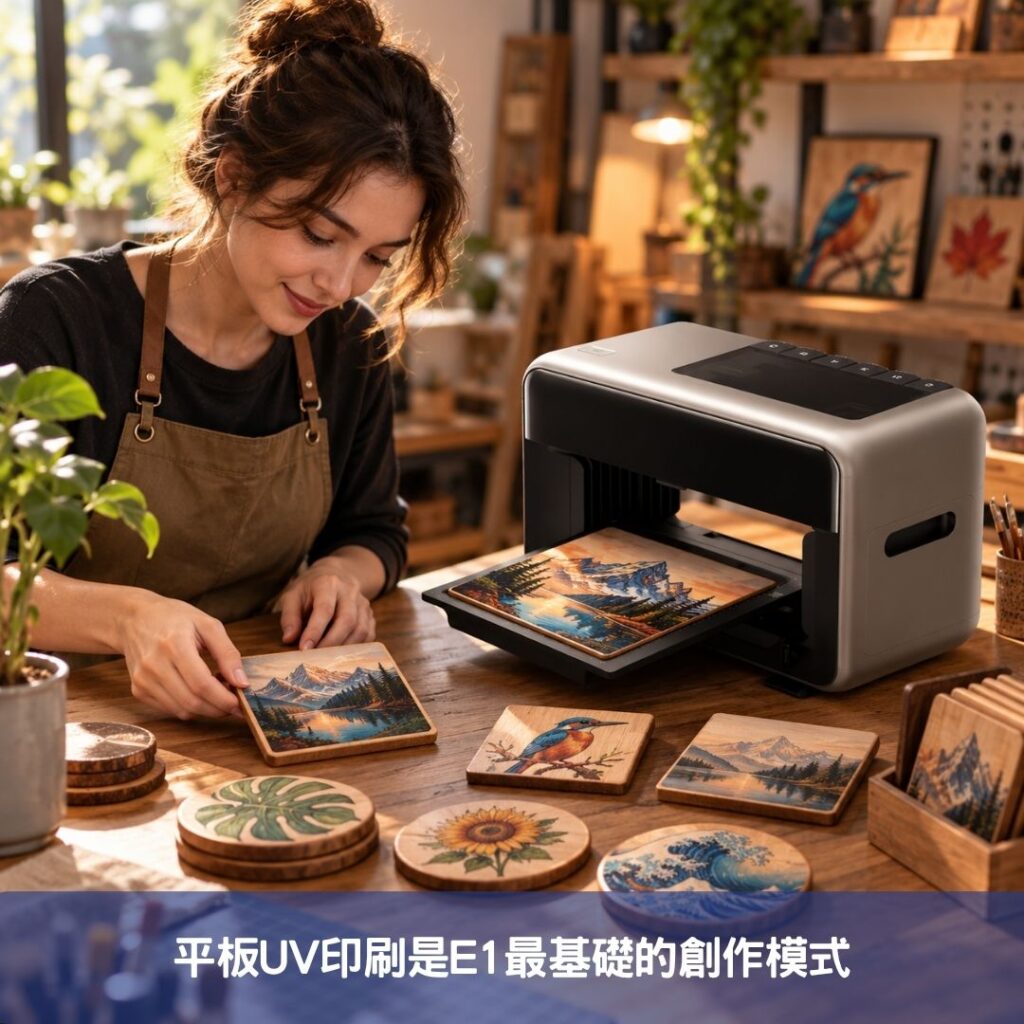 平板UV印刷是E1最基礎的創作模式